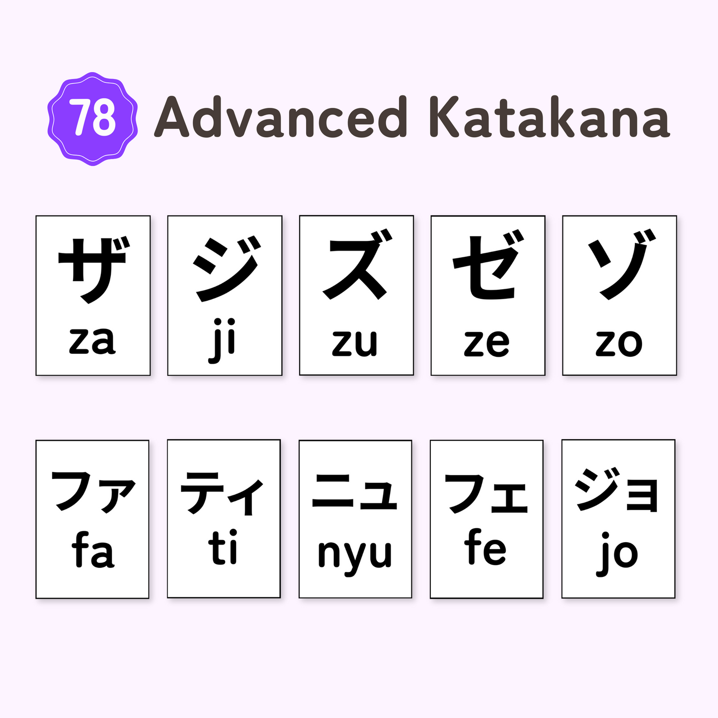 Minimalist Katakana Flash Cards