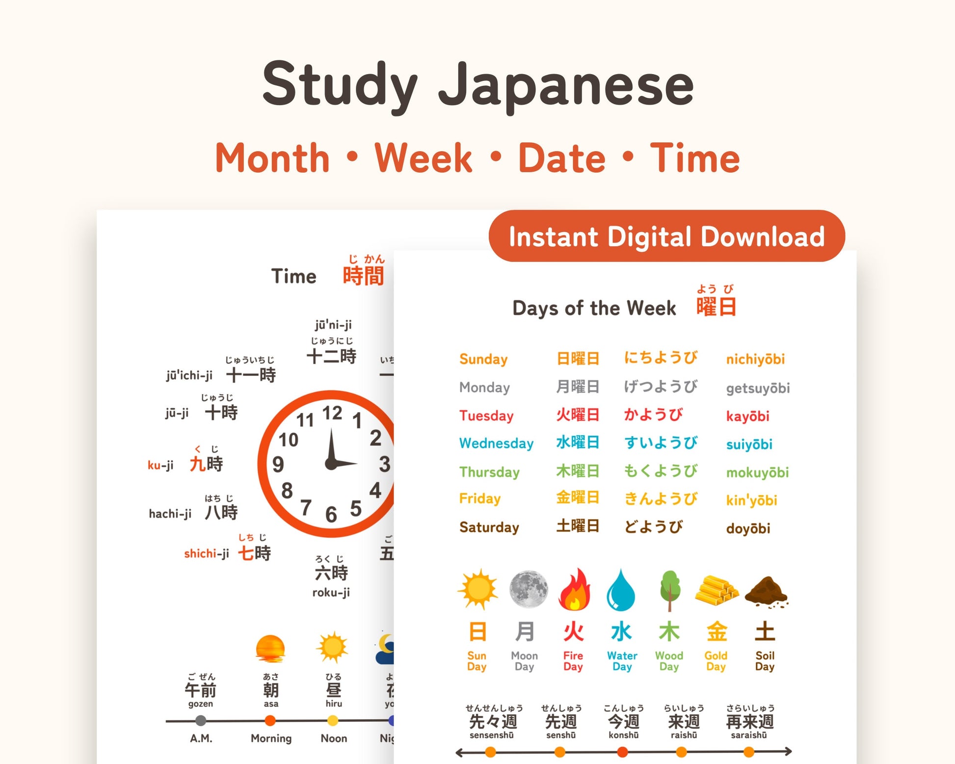 Study Japanese Time Expressions with Infographic Charts